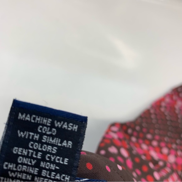 Venezia Blouse Woman 22/24 Button Up Pink Brown Polka Dot Long Sleeve Semi Sheer - Picture 7 of 9